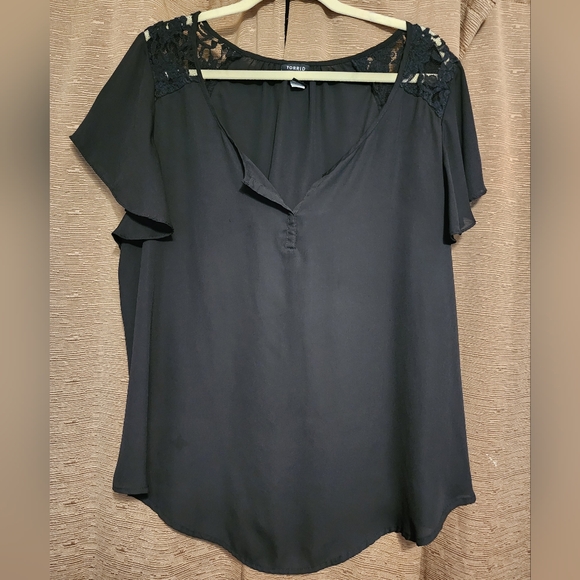 Torrid Black Lace Top - Picture 2 of 5